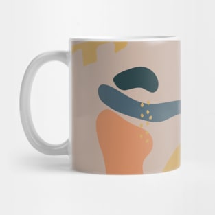 Depressed Sad Girl, Boho Art, Beige, Abstract Art Mug